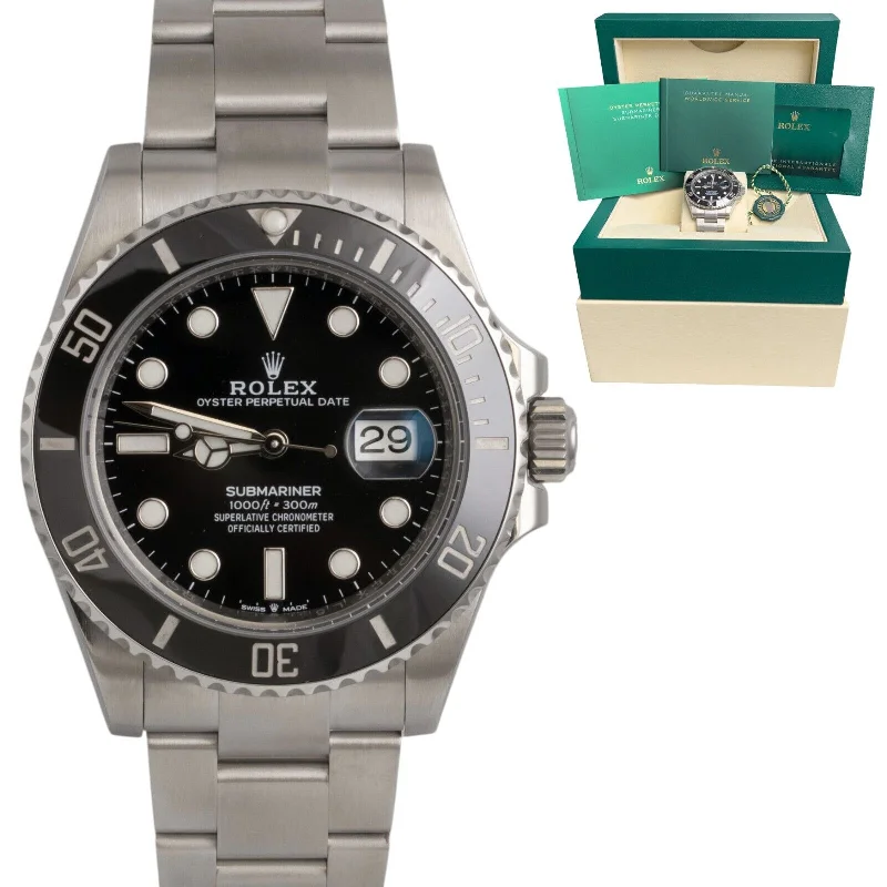 Unisex designer watches-2023 Rolex Submariner Black Stainless Steel 41mm Watch 126610LN BOX & PAPERS