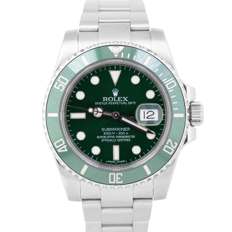 Unisex sports watches-MINT PAPERS Rolex Submariner HULK Green Ceramic Steel 40mm 116610 LV BOX