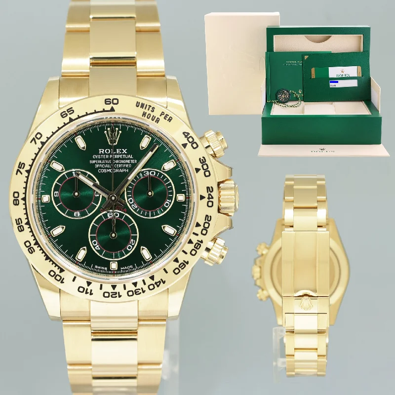 Unisex smartwatches for iPhone-STICKERS NEW PAPERS Rolex Daytona 116508 Green Yellow Gold Chrono Watch Box