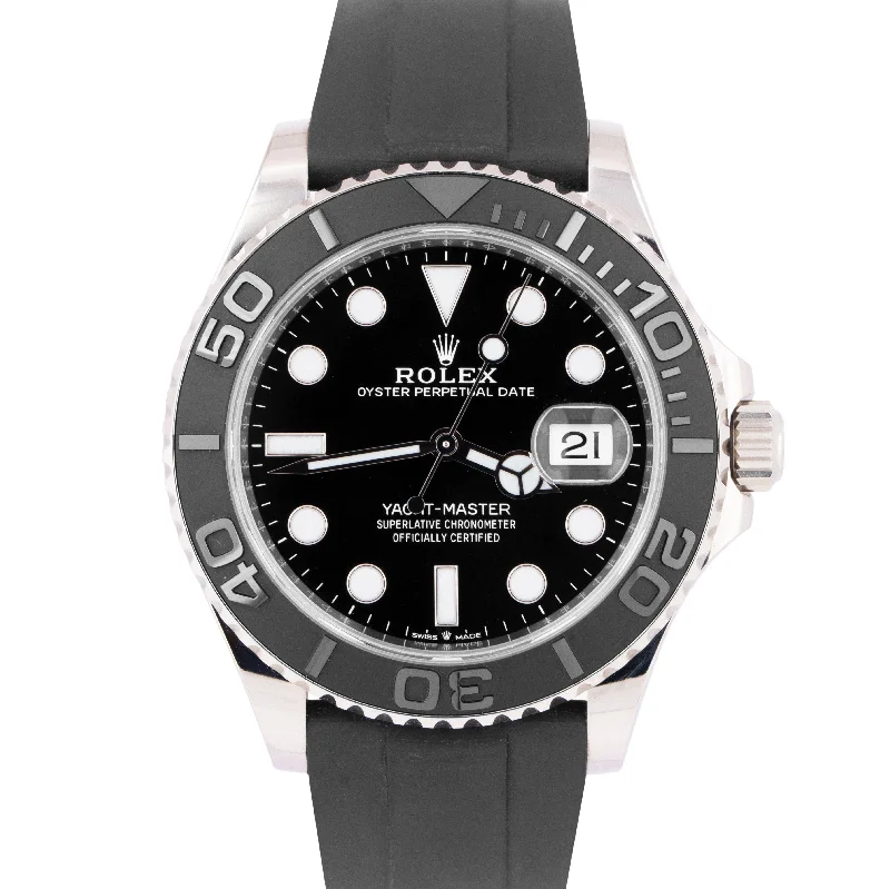 Unisex all-black watches-2020 NEW PAPERS Rolex Yacht-Master 18K White Gold Oysterflex 42mm 226659 BOX