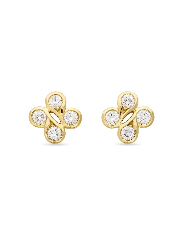 Women’s simple stud earrings-Be Boodles Yellow Gold Stud Earrings