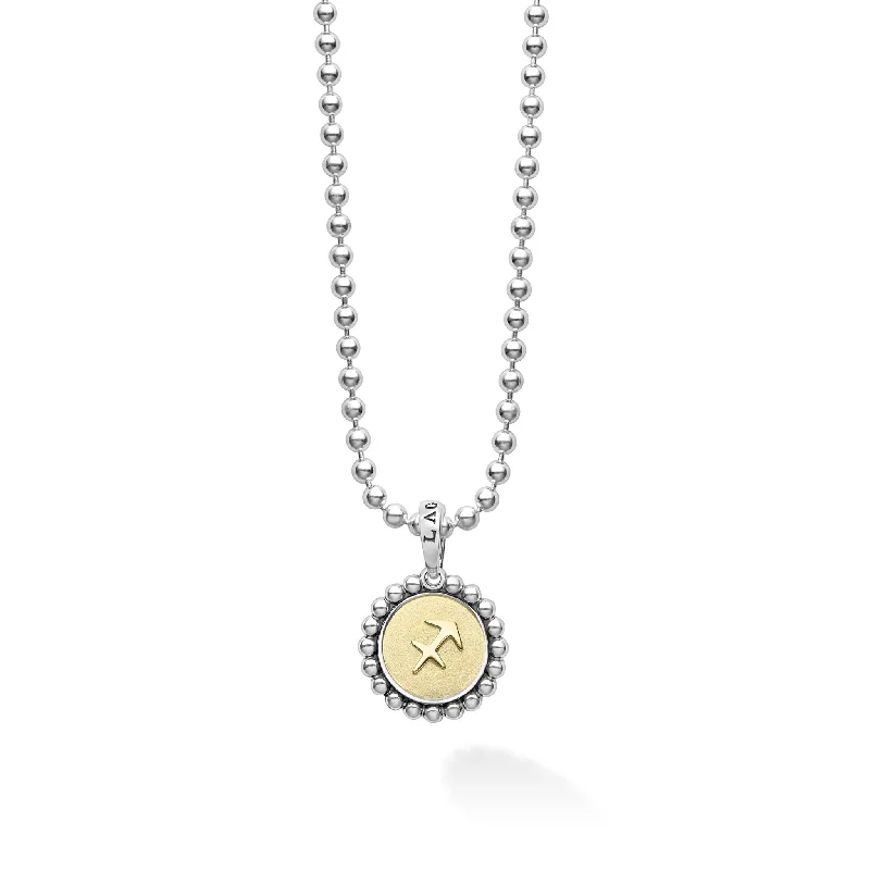 Women’s charm necklaces-Signature Caviar Sagittarius Zodiac Charm Necklace