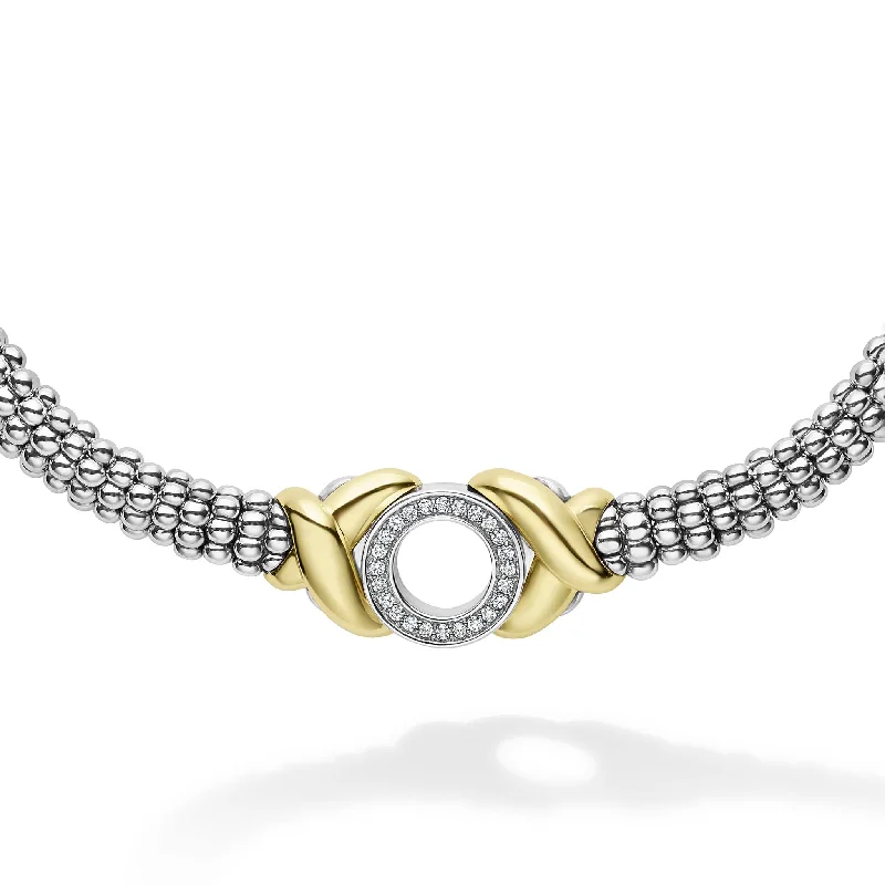 Women’s custom necklaces-Embrace 18K Gold XO Diamond Necklace