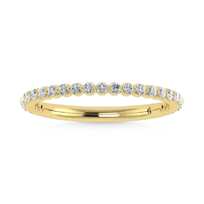 Women’s handcrafted engagement rings-14K Yellow Gold Lab Grown Diamond 1/4 Ct.Tw. Stackable Band