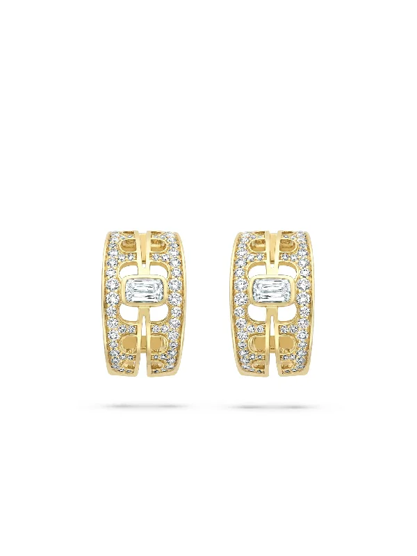 Women’s retro earrings-The Boodles National Gallery Collection - Perspective Ashoka Yellow Gold Earrings