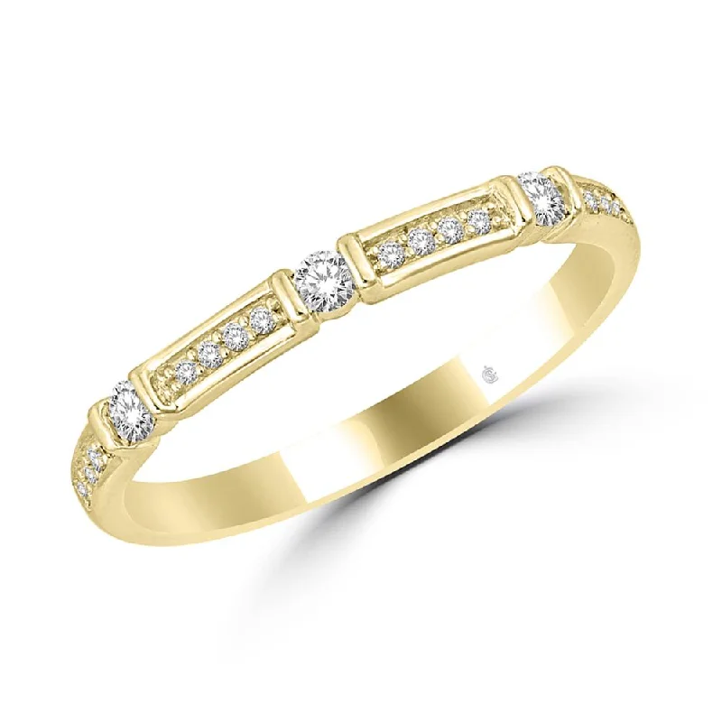 Women’s princess-cut diamond engagement rings-14K Yellow Gold 1/6 Ct.Tw. Diamond Stackable Band