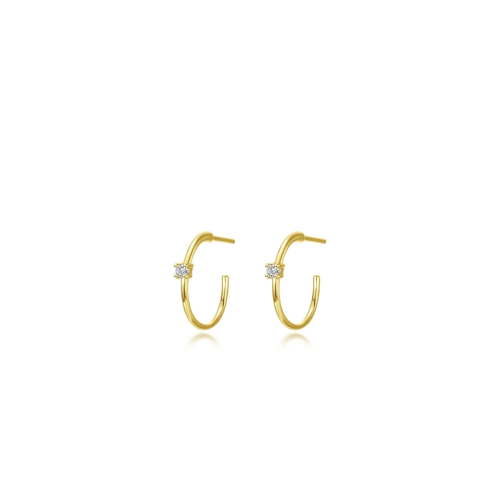 Women’s drop earrings-Lafonn Simulated Diamond 15mm High Polished Hoop Earrings E0628CLG00