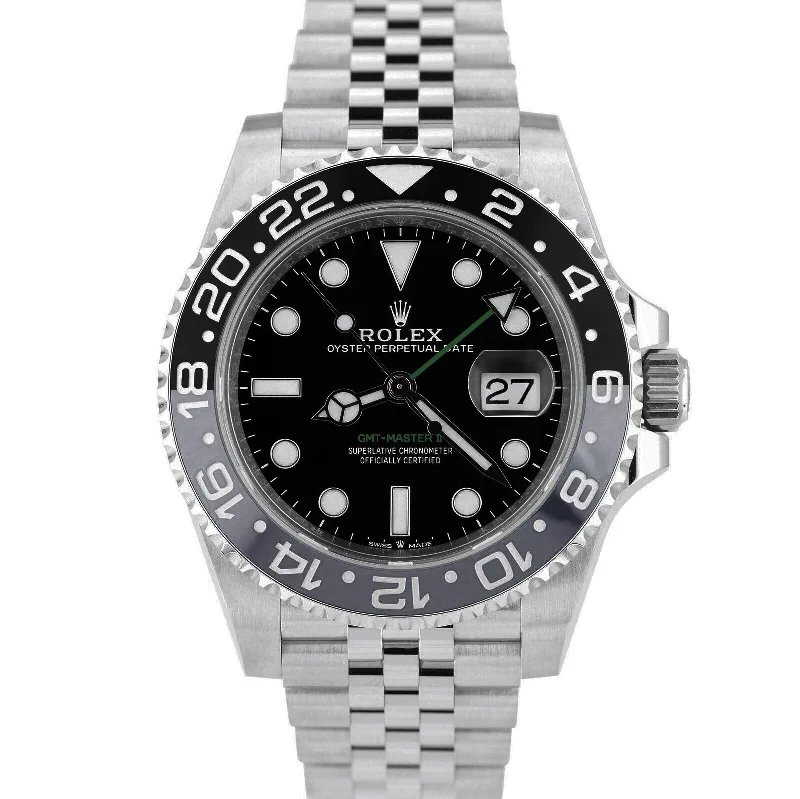 Unisex sports smartwatches-NEW DEC 2024 PAPERS Rolex GMT-Master II BRUCE WAYNE Jubilee 126710 GRNR BOX