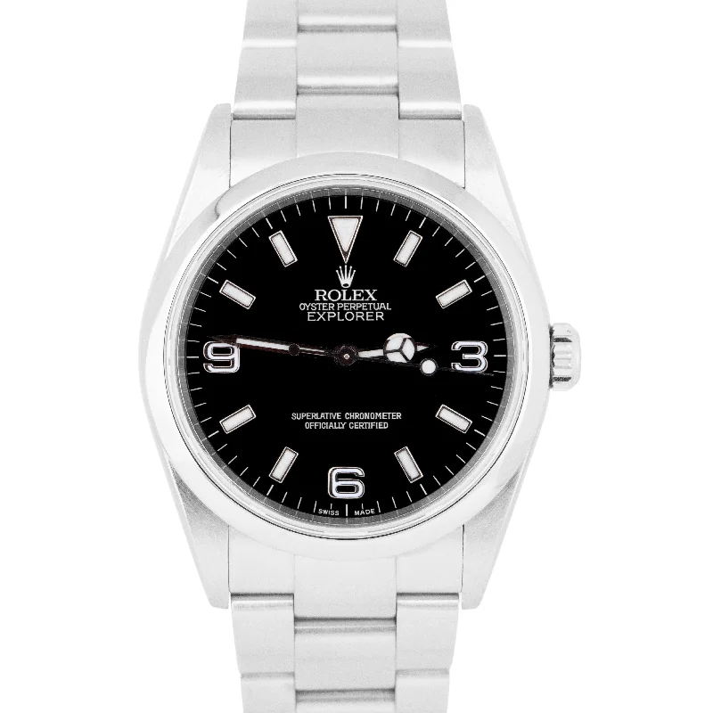 Unisex wrist watches-MINT Rolex Explorer I Black 36mm 3-6-9 Stainless Steel SEL Oyster Watch 114270