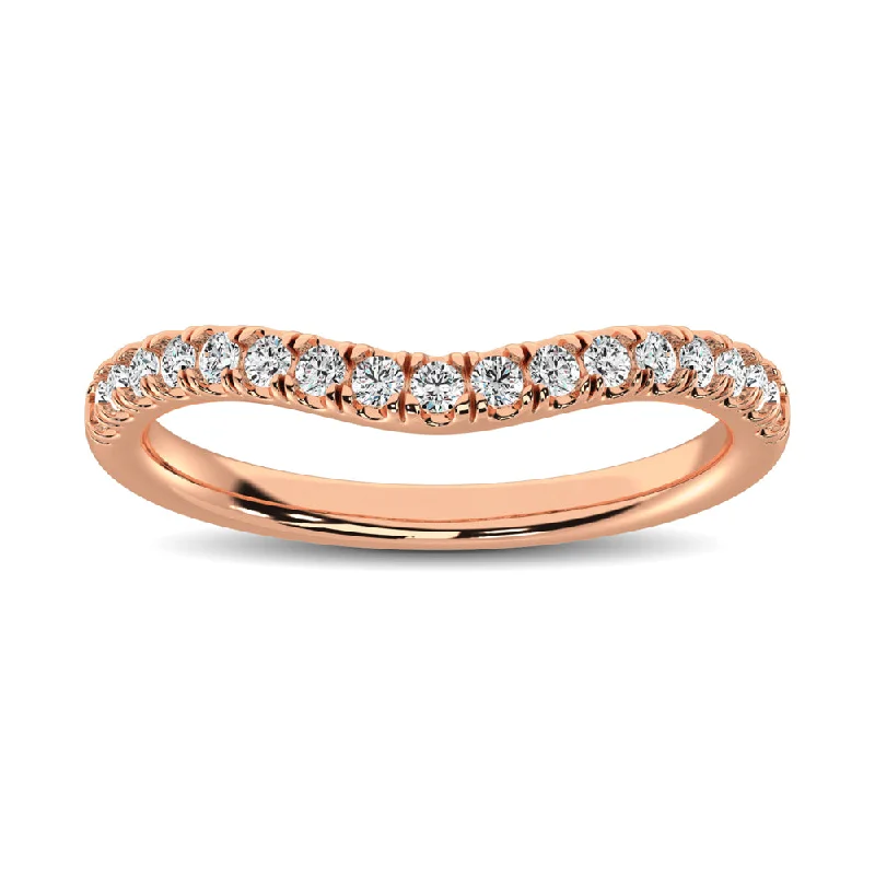 Women’s rose-cut engagement rings-14K Rose Gold 1/3 Ct.Tw. Diamond Curve Band