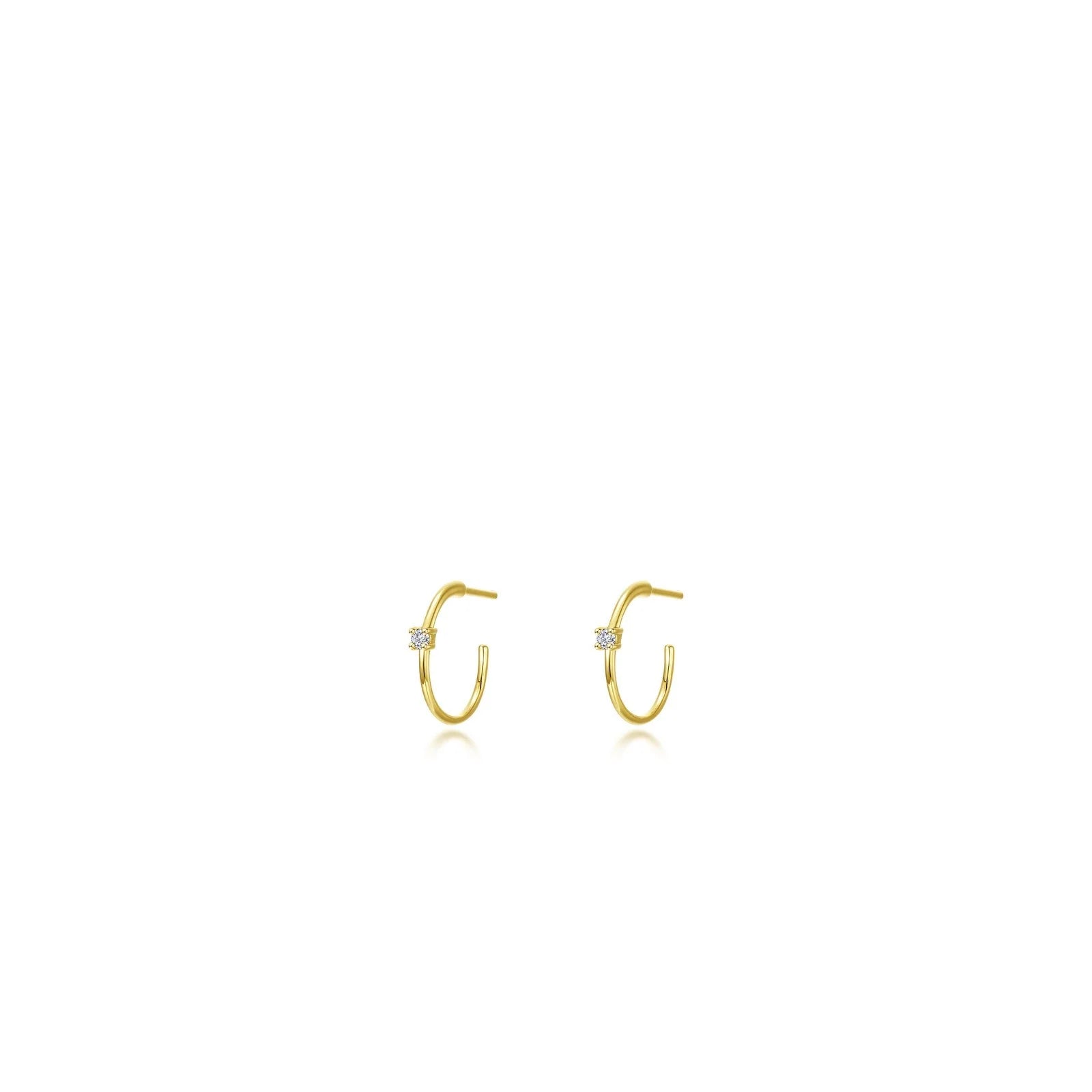 Women’s pearl earrings-Lafonn Simulated Diamond 10mm High Polished Hoop Earrings E0627CLG00