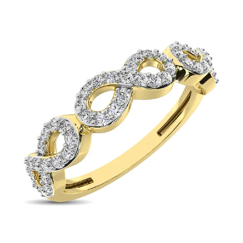 Women’s cushion-cut diamond engagement rings-14K Yellow Gold 1/4 Ct.Tw. Diamond Open Frame Stackable Band