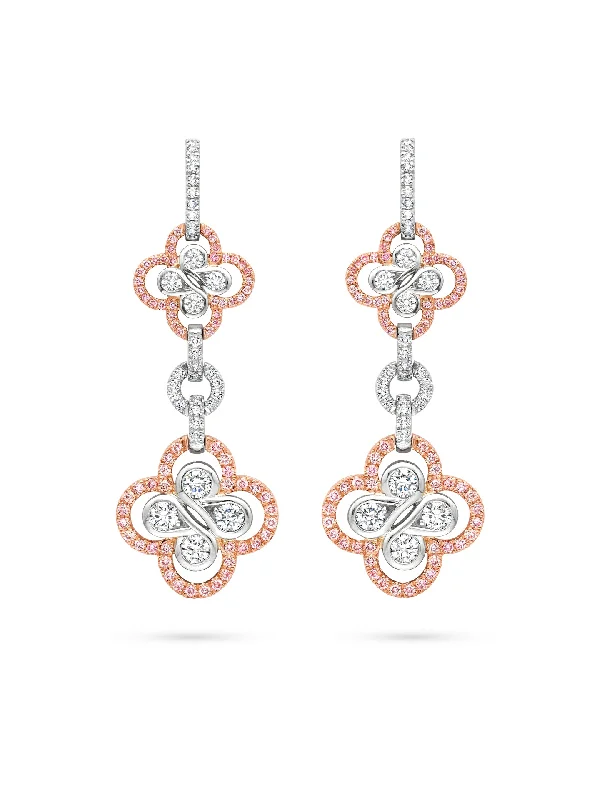 Women’s modern hoop earrings-Be Boodles Pink Diamond Drop Earrings