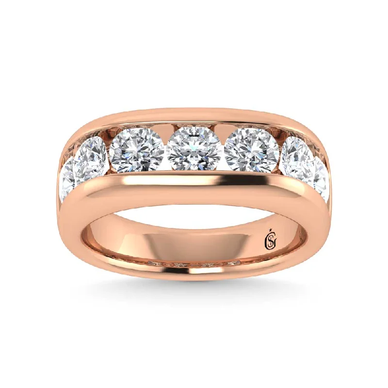 Women’s platinum diamond engagement rings-14K Rose Gold Lab Grown Diamond 3 1/2 Ct.Tw. Mens Ring