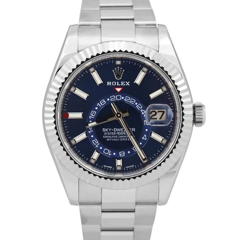 Unisex elegant watches-Rolex Sky-Dweller BLUE Stainless Steel 18K Gold 42mm OYSTER 326934 Watch