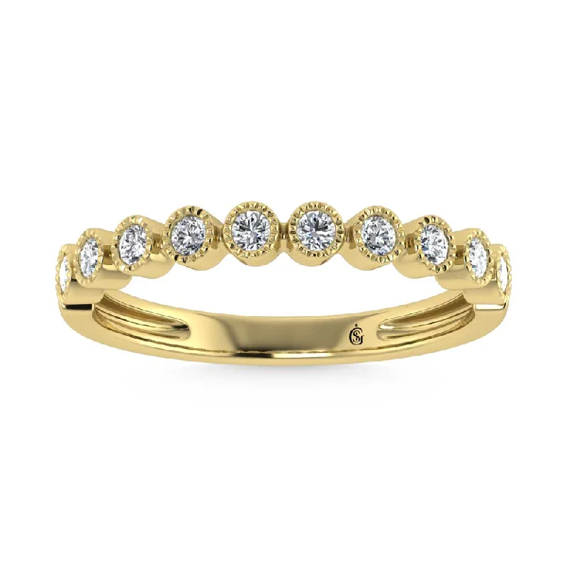 Women’s classic engagement rings-14K Yellow Gold Lab Grown Diamond 1/6 Ct.Tw. Stack Band