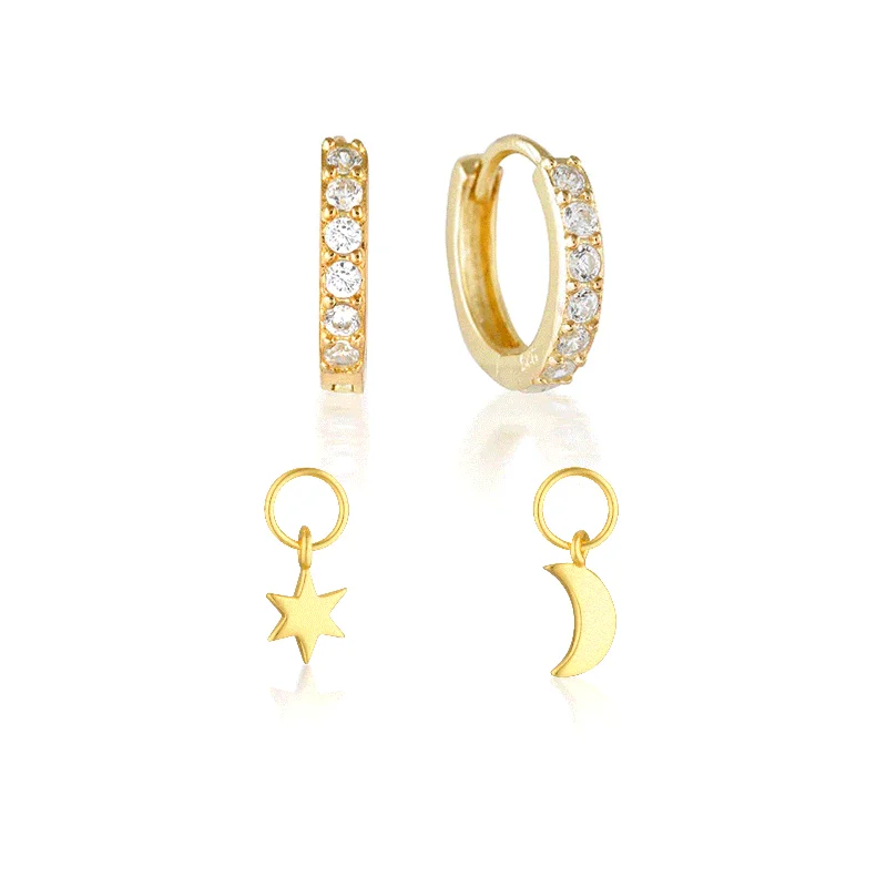 Women’s dangle earrings-Build Your Earring Set Jet Gold