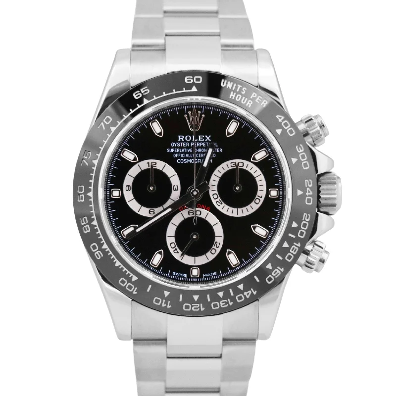 Unisex digital sports watches-MINT 2022 Rolex Daytona 116500 LN Ceramic BLACK Stainless Steel 40mm Watch BOX