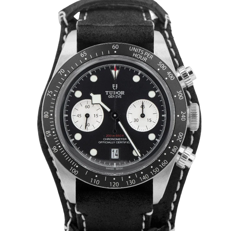 Unisex black watches-MINT UNPOLISHED 2023 PAPERS Tudor Black Bay Chrono 41mm Steel Watch 79360 N BOX