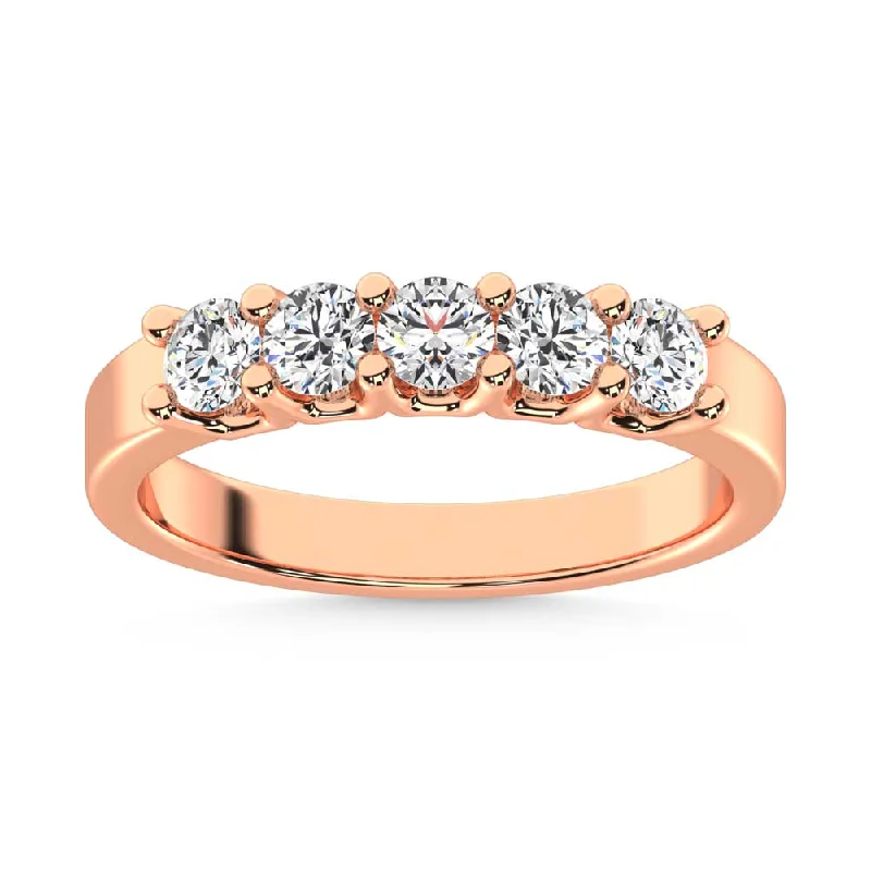 Women’s eternity engagement rings-14K Rose Gold Lab Grown Diamond 3/4 Ct.Tw. Half Way Band