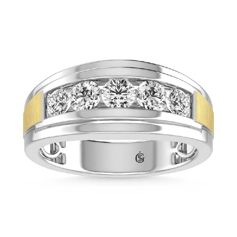 Women’s custom engagement rings-14K White Gold  2 Ct.Tw. Lab Grown Diamond Channel Set Mens Ring