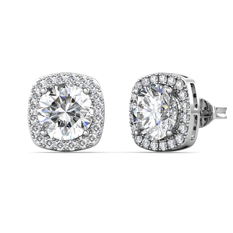 Women’s matching earrings sets-Moissanite by Cate & Chloe Hannah Sterling Silver Stud Earrings with Moissanite Crystals