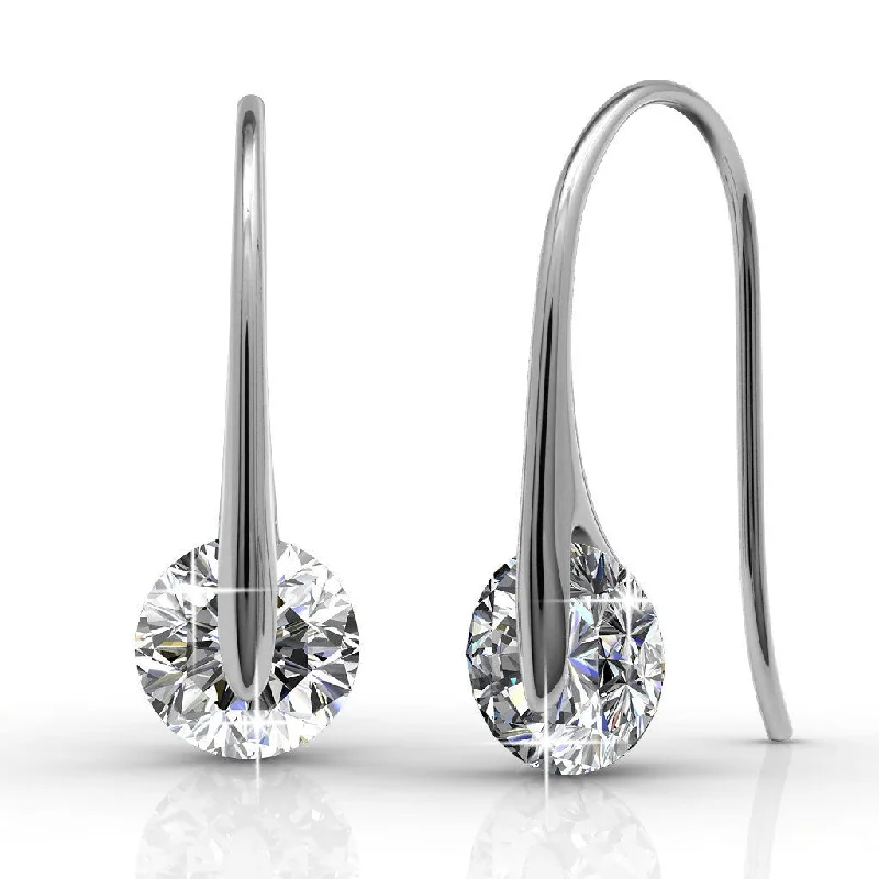 Women’s radiant diamond earrings-McKayla 18k White Gold Plated Drop Earrings with Swarovski Crystals for Women