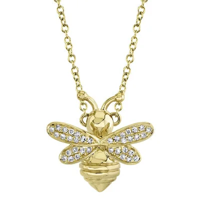 Women’s chain necklaces-0.08CT DIAMOND BEE NECKLACE