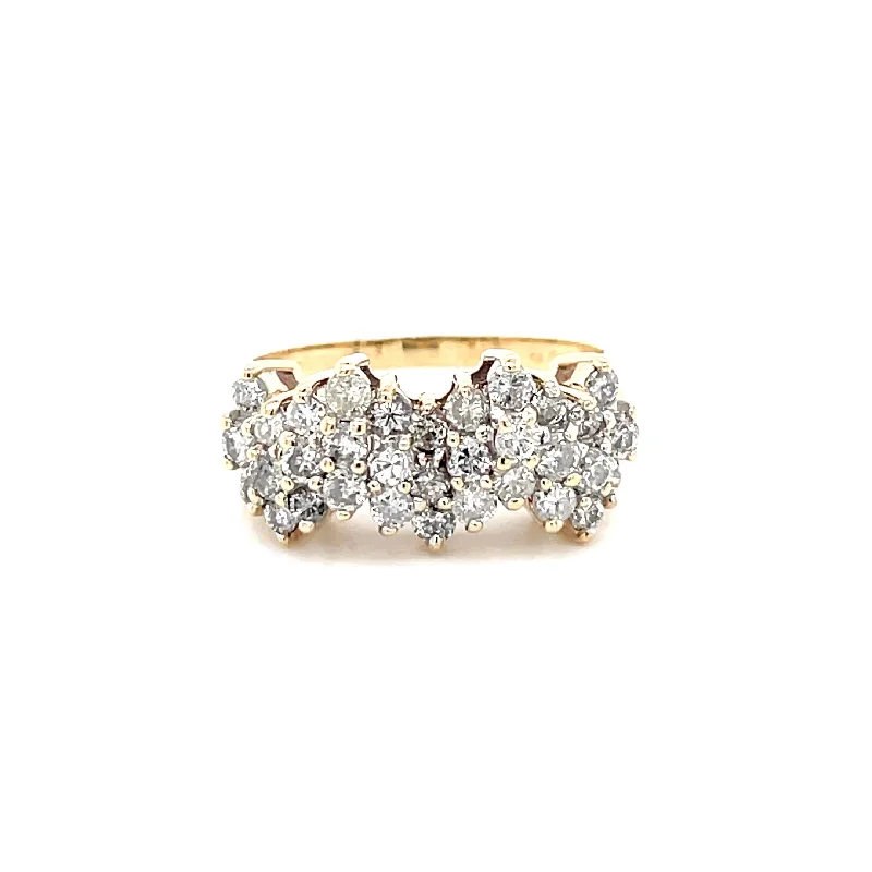 Women’s blue diamond engagement rings-ESTATE 14K YELLOW GOLD RING FEATURING 1.5TCW DIAMONDS