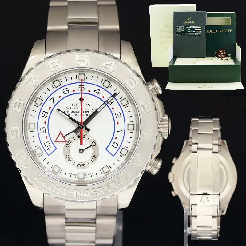 Unisex gold watches-PAPERS MINT Rolex Yacht-Master 2 White Gold Oyster 44mm 116689 Watch Box