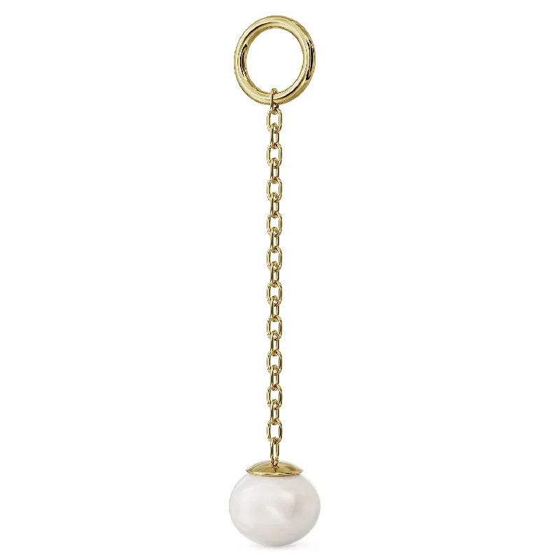 Women’s vintage pearl necklaces-Cultured Freshwater Pearl 14K Gold Chain Accessory