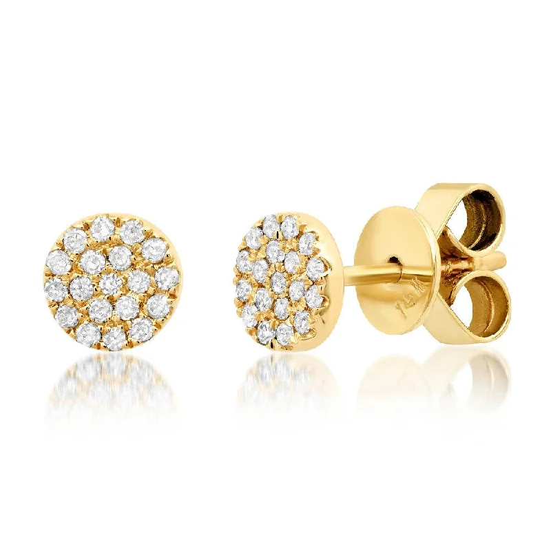 Women’s silver engagement rings-TINY DIAMOND DISC STUDS, GOLD