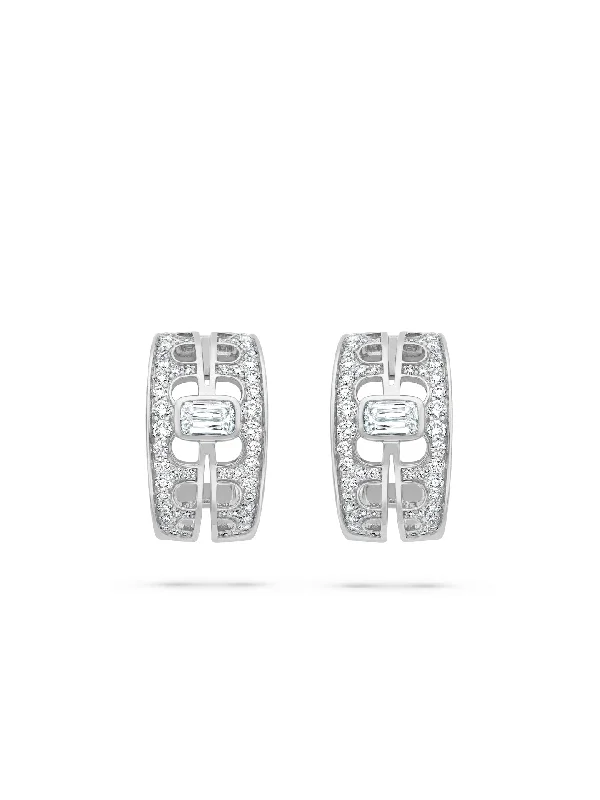 Women’s large earrings-The Boodles National Gallery Collection - Perspective Ashoka Platinum Earrings