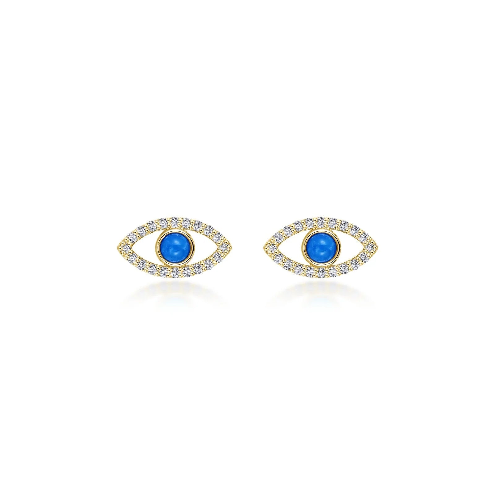 Women’s unique earrings-Lafonn Reconstituted Turquoise Evil Eye Stud Earrings E0635TQG00