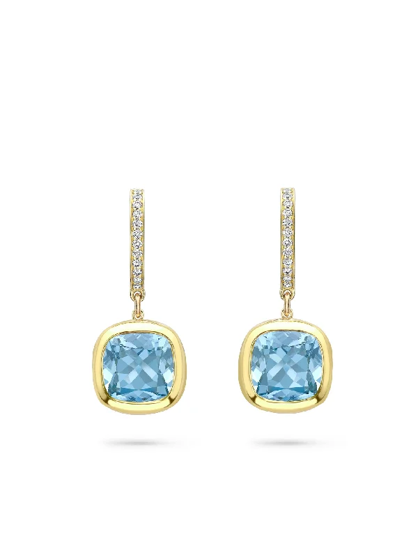 Women’s crystal earrings-Florentine Dolce Vita Cushion Aquamarine Earrings