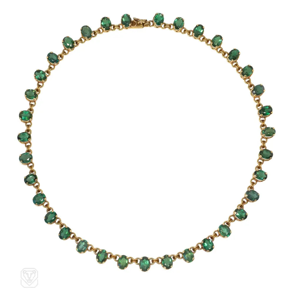 Women’s chunky necklaces-1950s H Stern tourmaline rivière necklace