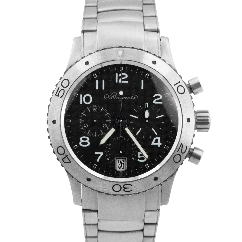 Unisex minimalist watches-Breguet Type XX Transatlantique Chronograph Black Titanium 39.5mm Watch 3820TI