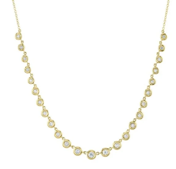 Women’s luxury necklaces-0.60CT DIAMOND BEZEL NECKLACE