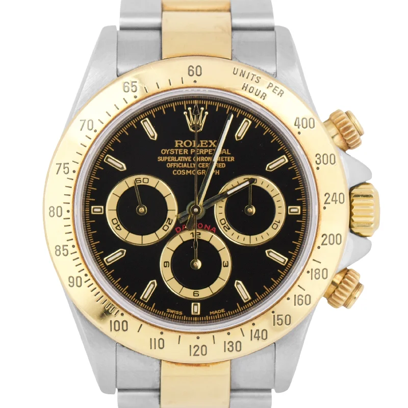 Unisex military design watches-Rolex Daytona Cosmograph 40mm ZENITH Two-Tone P SERIAL Gold Steel Watch 16523