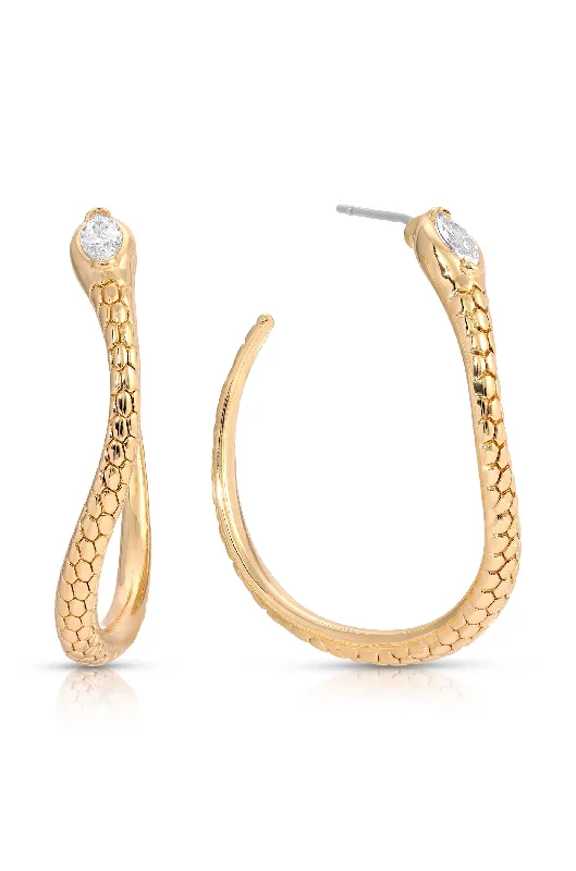 Women’s elegant drop earrings-Serpentina Hoops