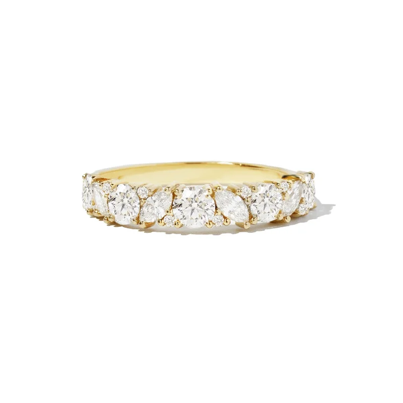 Women’s radiant engagement rings-Luxe Marquise Diamond Mosaic Confetti Band