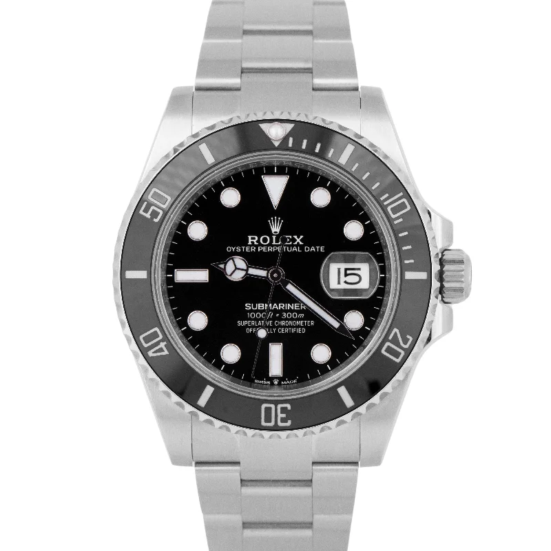 Unisex black watches-NEW SEPT. 2024 Rolex Submariner 41mm Date Stainless Steel Watch 126610 LN BOX