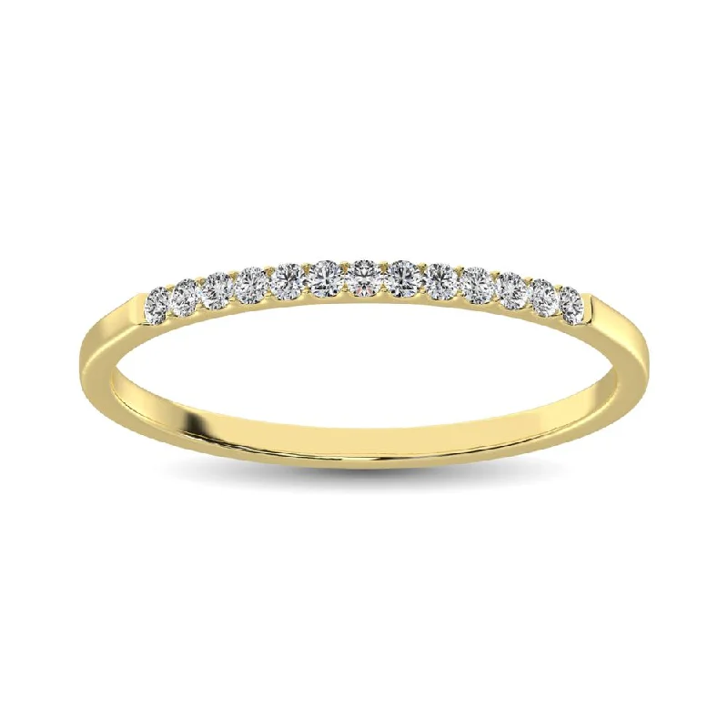 Women’s unique gemstone engagement rings-14K Yellow Gold 1/6 Ct.Tw. Diamond Ladies Machine Band