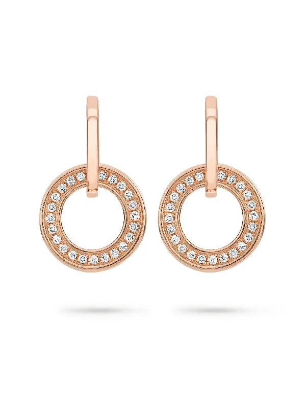 Women’s large hoop earrings-Roulette Classic Rose Gold Diamond Earrings