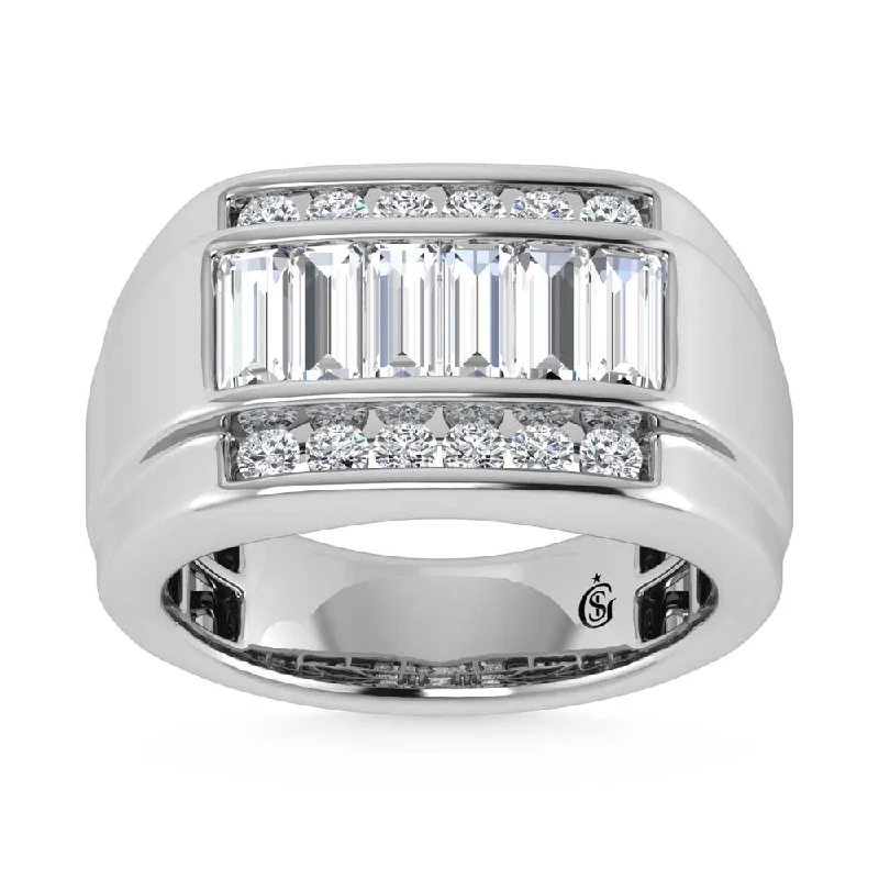 Women’s emerald engagement rings-14K White Gold Lab Grown Diamond 1 7/8 Ct.Tw.  Diamond Mens Ring