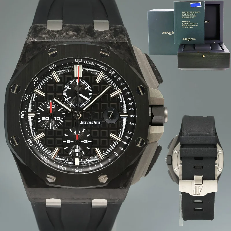 Unisex sleek watches-PAPERS Audemars Piguet Royal Oak Offshore Ceramic Carbon 26400au 44mm Watch