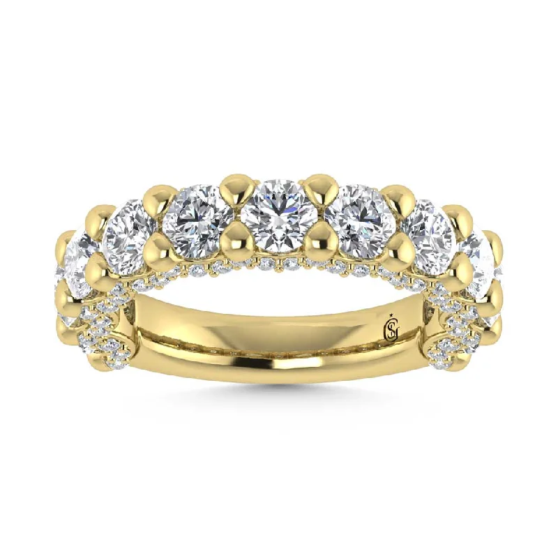 Women’s diamond trilogy engagement rings-14K Yellow Gold Lab Grown Diamond 4 5/8 Ct.Tw. Band