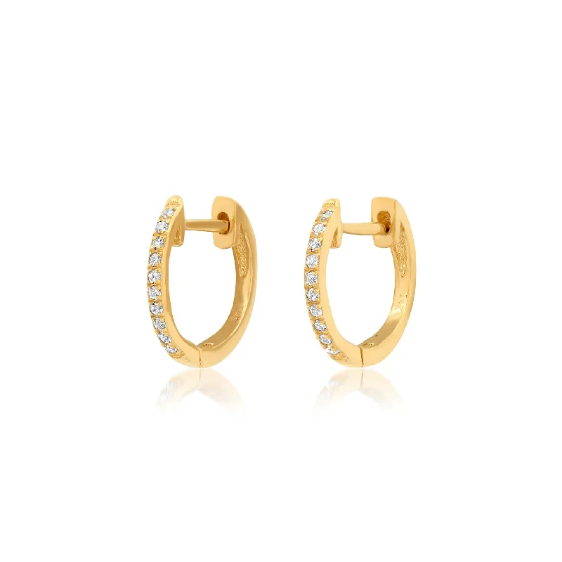 Women’s filigree engagement rings-SNUG DIAMOND HOOPS, GOLD