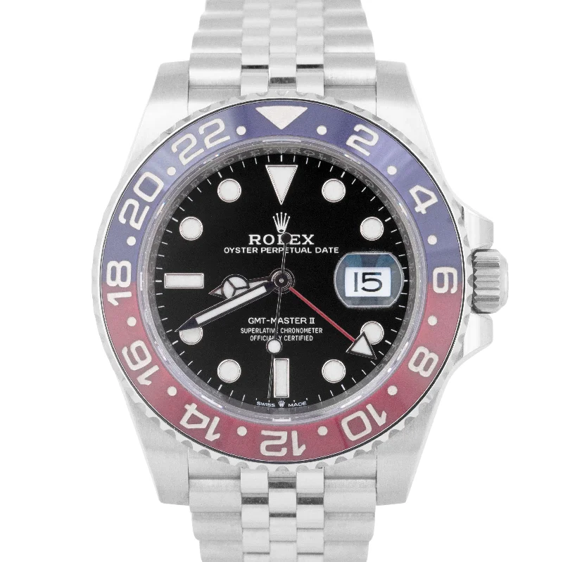 Unisex blue dial watches-MINT 2023 Rolex GMT-Master II 126710 BLRO 40mm PEPSI Red Blue JUBILEE Watch