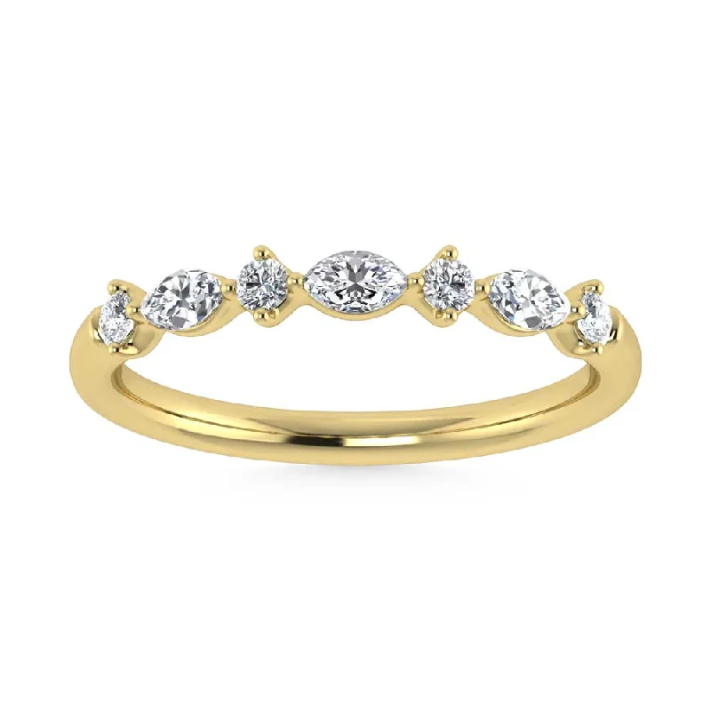 Women’s square-cut engagement rings-14K Yellow Gold Lab Grown Diamond 1/4 Ct.Tw. Stackable Band